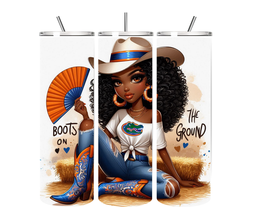 Florida Gator inspired Boots on Ground 20oz tumbler