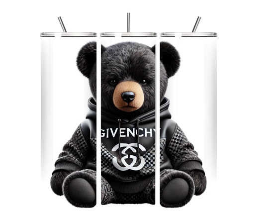 20 oz Givenchy Black Bear tumbler