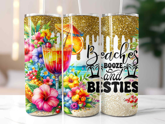 Beaches Booze and Besties 20oz Tumbler