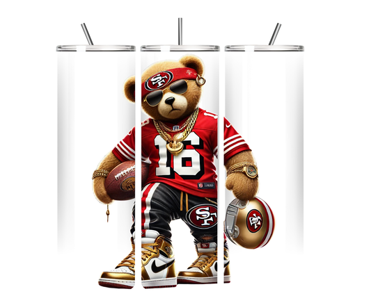 SF 49ers teddy bear tumbler